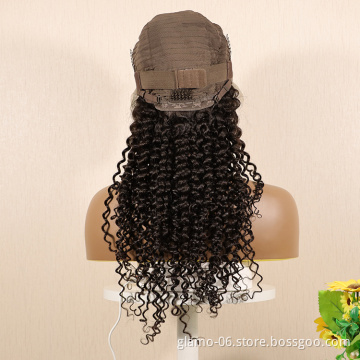 13x4 Curly Wave Lace Front Brazilian Virgin Human Hair Wigs,150% Density Short Bob Wig Pre Plucked Natural Hairline Curly Wigs